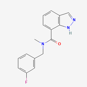 molecular formula C16H14FN3O B7501935 N-[(3-fluorophenyl)methyl]-N-methyl-1H-indazole-7-carboxamide 