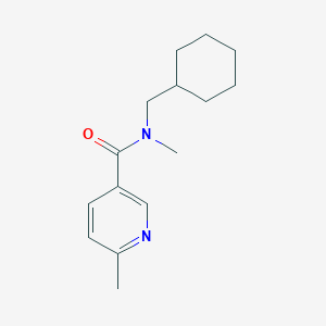 molecular formula C15H22N2O B7502001 N-(cyclohexylmethyl)-N,6-dimethylpyridine-3-carboxamide 