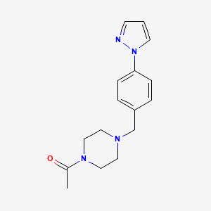 1-[4-[(4-Pyrazol-1-ylphenyl)methyl]piperazin-1-yl]ethanone