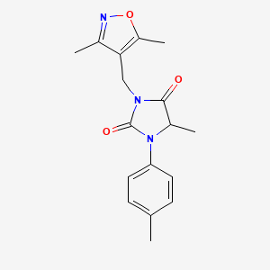 3-[(3,5-Dimethyl-1,2-oxazol-4-yl)methyl]-5-methyl-1-(4-methylphenyl)imidazolidine-2,4-dione