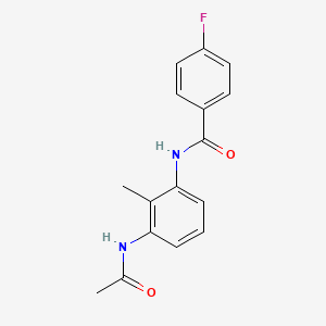 molecular formula C16H15FN2O2 B7502103 N-(3-acetamido-2-methylphenyl)-4-fluorobenzamide 