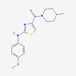 {2-[(4-Methoxyphenyl)amino]-1,3-thiazol-4-yl}(4-methylpiperidin-1-yl)methanone