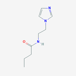 molecular formula C9H15N3O B7502152 N-(2-imidazol-1-ylethyl)butanamide 