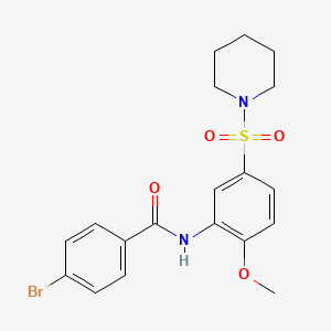 4-bromo-N-(2-methoxy-5-piperidin-1-ylsulfonylphenyl)benzamide