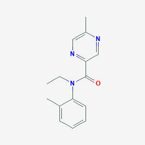 molecular formula C15H17N3O B7502221 N-ethyl-5-methyl-N-(2-methylphenyl)pyrazine-2-carboxamide 