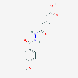 molecular formula C14H18N2O5 B7502251 5-{2-[(4-Methoxyphenyl)carbonyl]hydrazinyl}-3-methyl-5-oxopentanoic acid 