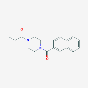 molecular formula C18H20N2O2 B7502261 1-[4-(Naphthalene-2-carbonyl)piperazin-1-yl]propan-1-one 