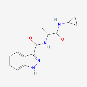 molecular formula C14H16N4O2 B7502304 N-[1-(cyclopropylamino)-1-oxopropan-2-yl]-1H-indazole-3-carboxamide 