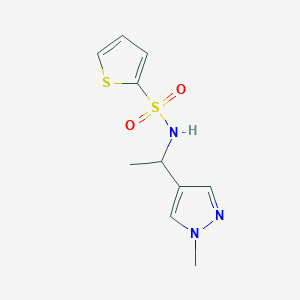 molecular formula C10H13N3O2S2 B7502323 N-[1-(1-methylpyrazol-4-yl)ethyl]thiophene-2-sulfonamide 