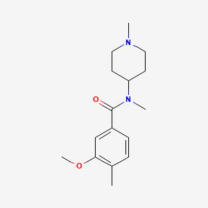 molecular formula C16H24N2O2 B7502359 3-methoxy-N,4-dimethyl-N-(1-methylpiperidin-4-yl)benzamide 