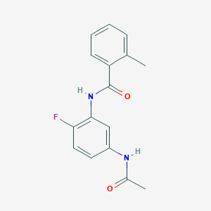 molecular formula C16H15FN2O2 B7502364 N-(5-acetamido-2-fluorophenyl)-2-methylbenzamide 