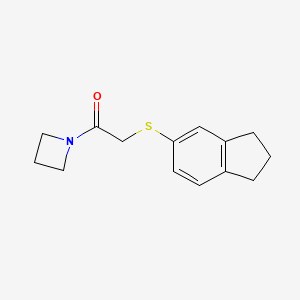 molecular formula C14H17NOS B7502440 1-(azetidin-1-yl)-2-(2,3-dihydro-1H-inden-5-ylsulfanyl)ethanone 