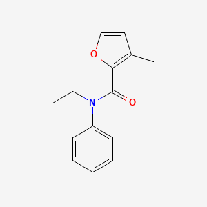 molecular formula C14H15NO2 B7502523 N-ethyl-3-methyl-N-phenylfuran-2-carboxamide 