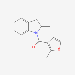 molecular formula C15H15NO2 B7502527 (2-Methyl-2,3-dihydroindol-1-yl)-(2-methylfuran-3-yl)methanone 