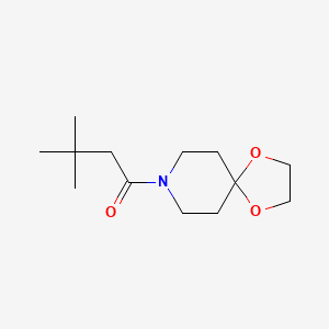 molecular formula C13H23NO3 B7502563 1-(1,4-Dioxa-8-azaspiro[4.5]decan-8-yl)-3,3-dimethylbutan-1-one 