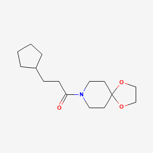 molecular formula C15H25NO3 B7502569 3-Cyclopentyl-1-(1,4-dioxa-8-azaspiro[4.5]decan-8-yl)propan-1-one 