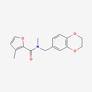 molecular formula C16H17NO4 B7502596 N-(2,3-dihydro-1,4-benzodioxin-6-ylmethyl)-N,3-dimethylfuran-2-carboxamide 