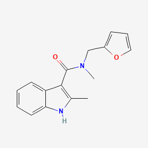 molecular formula C16H16N2O2 B7502627 N-(furan-2-ylmethyl)-N,2-dimethyl-1H-indole-3-carboxamide 