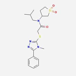 N-(1,1-dioxothiolan-3-yl)-2-[(4-methyl-5-phenyl-1,2,4-triazol-3-yl)sulfanyl]-N-(2-methylpropyl)acetamide