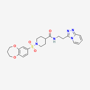 1-(3,4-dihydro-2H-1,5-benzodioxepin-7-ylsulfonyl)-N-[2-([1,2,4]triazolo[4,3-a]pyridin-3-yl)ethyl]piperidine-4-carboxamide