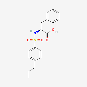 molecular formula C18H21NO4S B7502644 (2S)-3-phenyl-2-[(4-propylphenyl)sulfonylamino]propanoic acid 