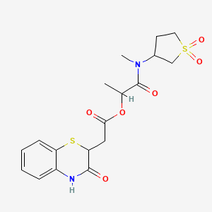 [1-[(1,1-dioxothiolan-3-yl)-methylamino]-1-oxopropan-2-yl] 2-(3-oxo-4H-1,4-benzothiazin-2-yl)acetate