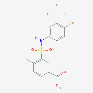 3-[[4-Bromo-3-(trifluoromethyl)phenyl]sulfamoyl]-4-methylbenzoic acid