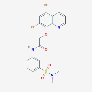 2-(5,7-dibromoquinolin-8-yl)oxy-N-[3-(dimethylsulfamoyl)phenyl]acetamide