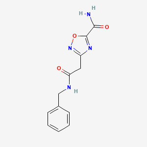 molecular formula C12H12N4O3 B7503213 3-[2-(Benzylamino)-2-oxoethyl]-1,2,4-oxadiazole-5-carboxamide 