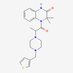 3,3-dimethyl-4-[2-[4-(thiophen-3-ylmethyl)piperazin-1-yl]propanoyl]-1H-quinoxalin-2-one