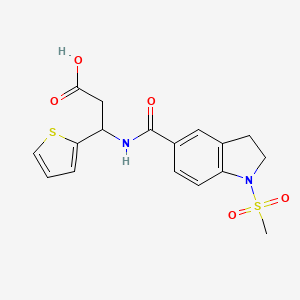 3-[(1-Methylsulfonyl-2,3-dihydroindole-5-carbonyl)amino]-3-thiophen-2-ylpropanoic acid