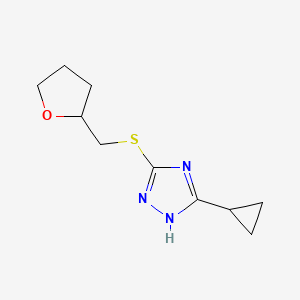 5-cyclopropyl-3-(oxolan-2-ylmethylsulfanyl)-1H-1,2,4-triazole