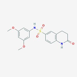 molecular formula C17H18N2O5S B7503418 N-(3,5-dimethoxyphenyl)-2-oxo-3,4-dihydro-1H-quinoline-6-sulfonamide 