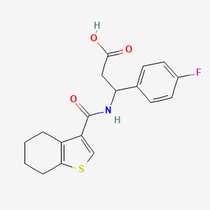 3-(4-Fluorophenyl)-3-(4,5,6,7-tetrahydro-1-benzothiophene-3-carbonylamino)propanoic acid