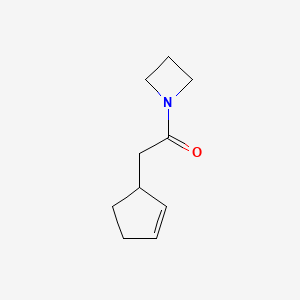 molecular formula C10H15NO B7503592 1-(Azetidin-1-yl)-2-cyclopent-2-en-1-ylethanone 