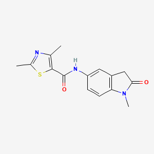 molecular formula C15H15N3O2S B7503722 2,4-dimethyl-N-(1-methyl-2-oxo-3H-indol-5-yl)-1,3-thiazole-5-carboxamide 