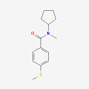 molecular formula C14H19NOS B7503876 N-cyclopentyl-N-methyl-4-methylsulfanylbenzamide 