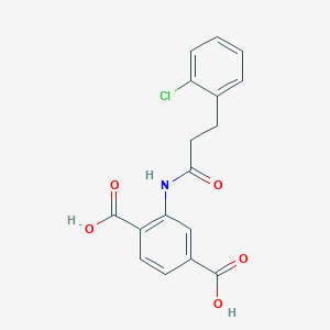 molecular formula C17H14ClNO5 B7504002 2-[3-(2-Chlorophenyl)propanoylamino]terephthalic acid 