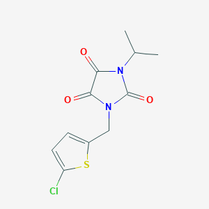 molecular formula C11H11ClN2O3S B7504030 1-[(5-Chlorothiophen-2-yl)methyl]-3-propan-2-ylimidazolidine-2,4,5-trione 