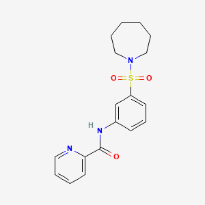 molecular formula C18H21N3O3S B7504071 N-[3-(azepan-1-ylsulfonyl)phenyl]pyridine-2-carboxamide 