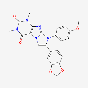 7-(1,3-benzodioxol-5-yl)-8-(4-methoxyphenyl)-1,3-dimethyl-1H-imidazo[2,1-f]purine-2,4(3H,8H)-dione