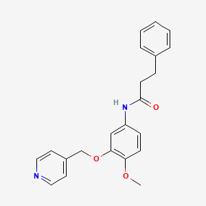 molecular formula C22H22N2O3 B7504157 N-[4-methoxy-3-(pyridin-4-ylmethoxy)phenyl]-3-phenylpropanamide 