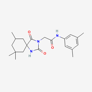 molecular formula C21H29N3O3 B7504220 N-(3,5-dimethylphenyl)-2-(7,7,9-trimethyl-2,4-dioxo-1,3-diazaspiro[4.5]decan-3-yl)acetamide 