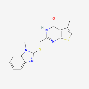 5,6-dimethyl-2-[(1-methylbenzimidazol-2-yl)sulfanylmethyl]-3H-thieno[2,3-d]pyrimidin-4-one