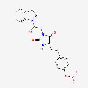 5-[2-[4-(Difluoromethoxy)phenyl]ethyl]-3-[2-(2,3-dihydroindol-1-yl)-2-oxoethyl]-5-methylimidazolidine-2,4-dione