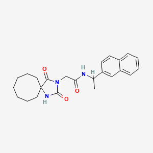 2-(2,4-dioxo-1,3-diazaspiro[4.7]dodecan-3-yl)-N-(1-naphthalen-2-ylethyl)acetamide