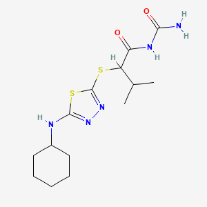 N-carbamoyl-2-[[5-(cyclohexylamino)-1,3,4-thiadiazol-2-yl]sulfanyl]-3-methylbutanamide