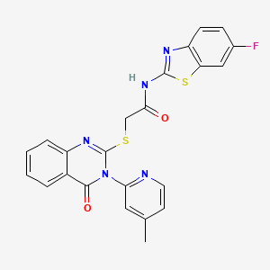 N-(6-fluoro-1,3-benzothiazol-2-yl)-2-[3-(4-methylpyridin-2-yl)-4-oxoquinazolin-2-yl]sulfanylacetamide