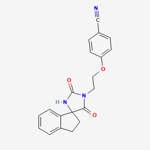 4-[2-(2',5'-Dioxospiro[1,2-dihydroindene-3,4'-imidazolidine]-1'-yl)ethoxy]benzonitrile