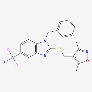 4-[[1-Benzyl-5-(trifluoromethyl)benzimidazol-2-yl]sulfanylmethyl]-3,5-dimethyl-1,2-oxazole